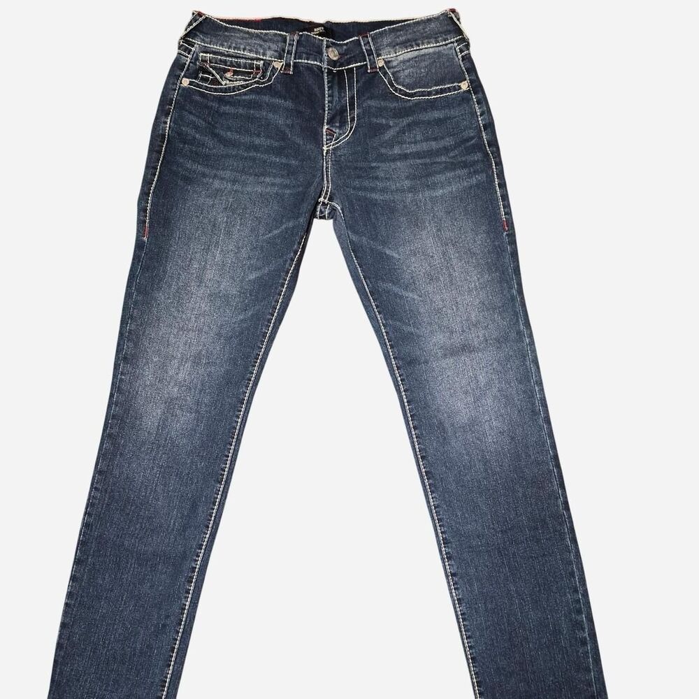 True Religion Men's Rocco Relaxed Skinny Jeans Y2K Dark Wash W32